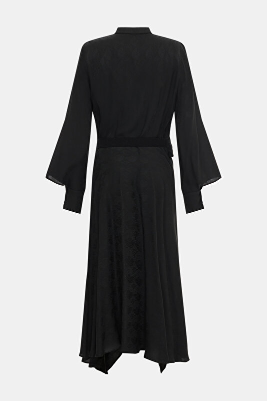 BLACK LONG SLEEVE MIDI DRESS 2