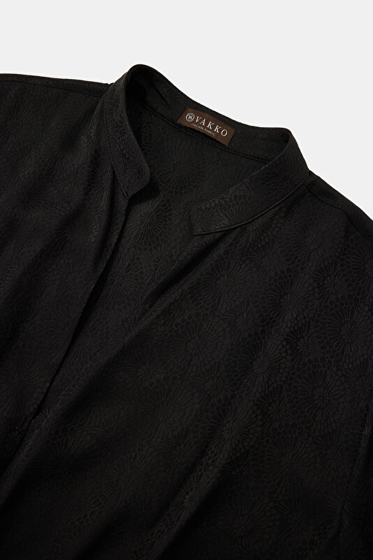 BLACK LONG SLEEVE MIDI DRESS 3