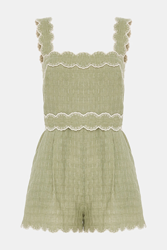 ECRU STRAPLESS SLEEVELESS SUSPENDER JUMPSUIT 3