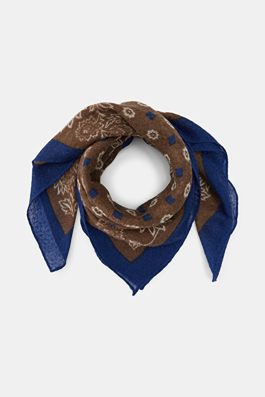 ECRU PAISLEY PATTERNED WOOL/SILK SHAWL