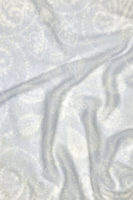 ECRU PAISLEY PATTERNED CASHMERE SHAWL 4
