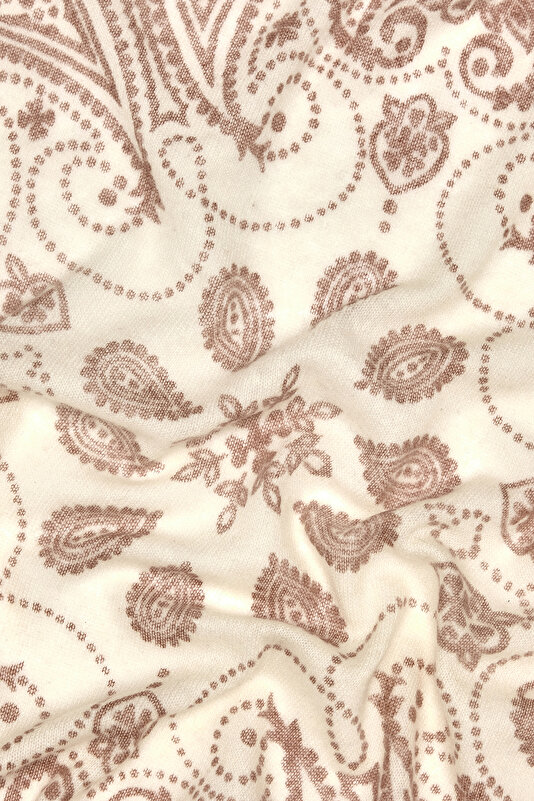 ECRU PAISLEY PATTERNED CASHMERE SHAWL 4