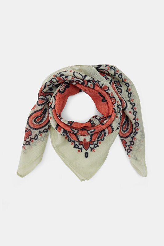 BROWN PAISLEY PATTERNED MODAL/WOOL SHAWL
