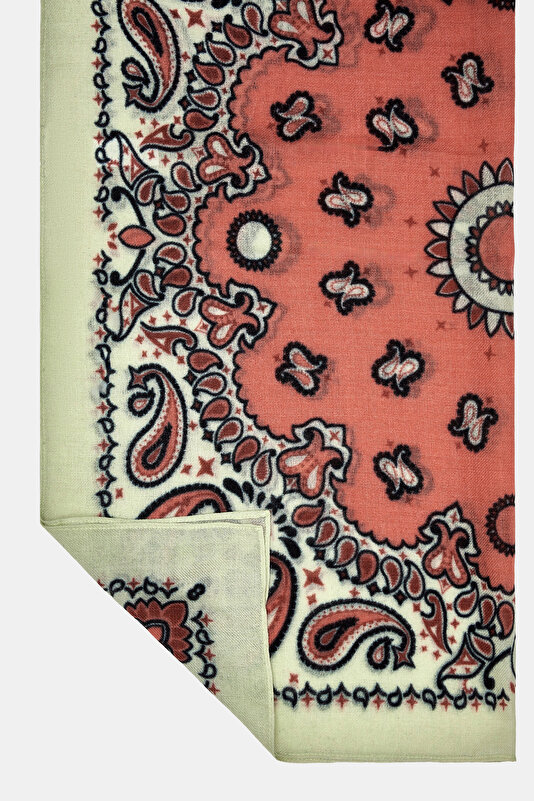 BROWN PAISLEY PATTERNED MODAL/WOOL SHAWL 3