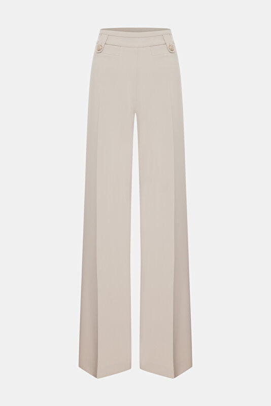 BEIGE STRAIGHT CUT TROUSERS