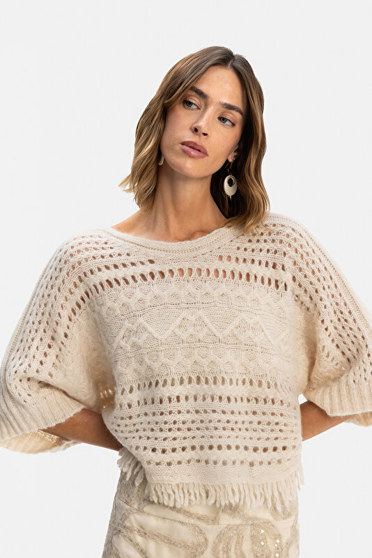 ECRU BOAT NECK TRICOT 4