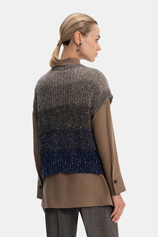 NAVY BLUE BASIC / ROUND NECKLINE TRICOT 2
