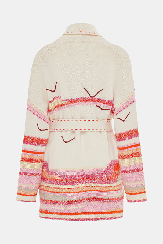 RED DESIGN FILLED CARDIGAN 2