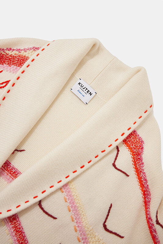 RED DESIGN FILLED CARDIGAN 3