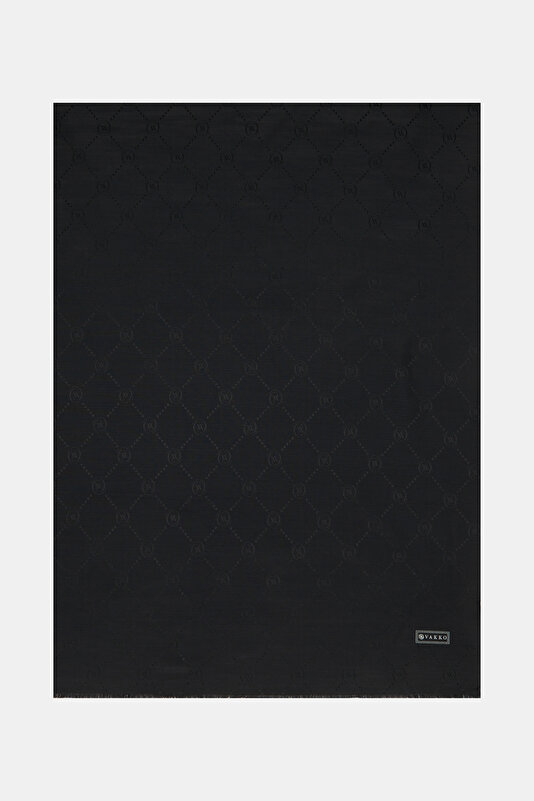 BLACK COTTON/SILK SHAWL