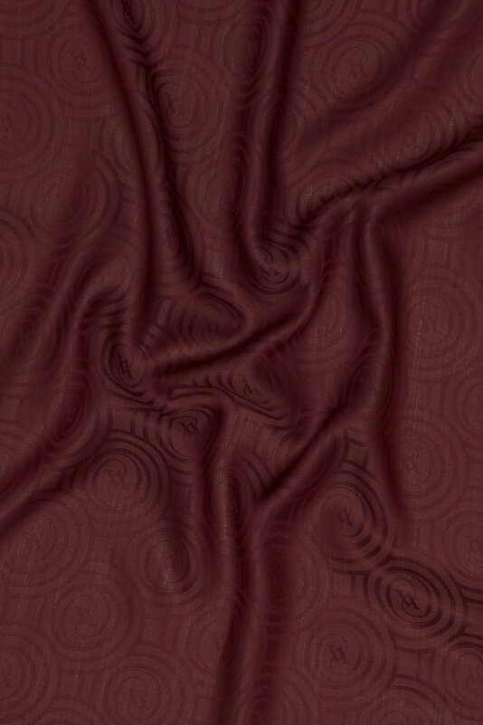 MAROON JACQUARD MODAL/WOOL SHAWL 2