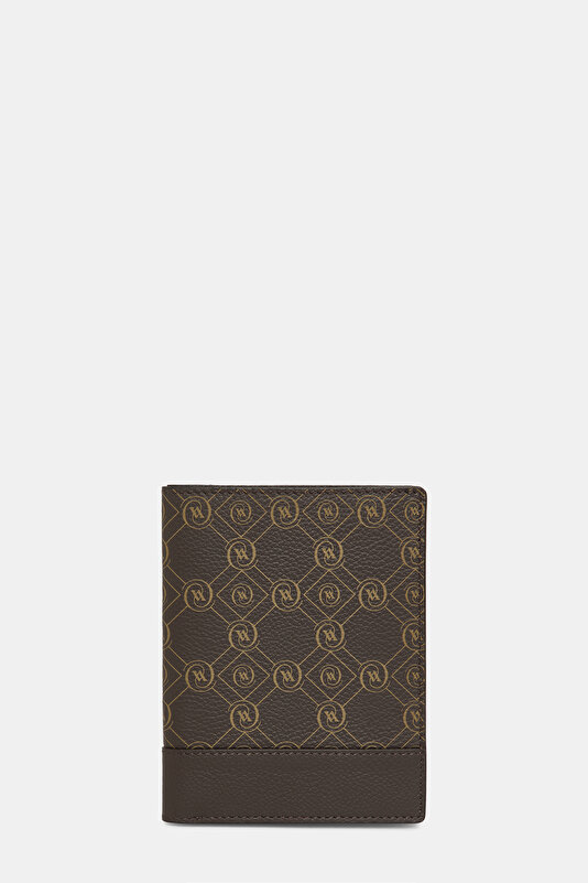 BEIGE MONOGRAM LEATHER WALLET