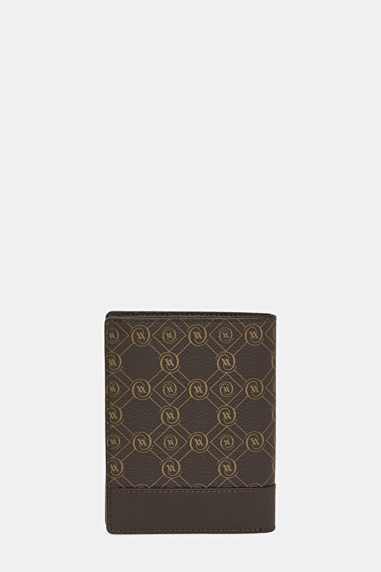 BEIGE MONOGRAM LEATHER WALLET 3