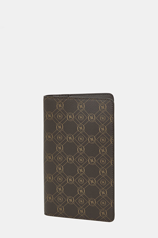 KAHVE MONOGRAM DERİ CÜZDAN