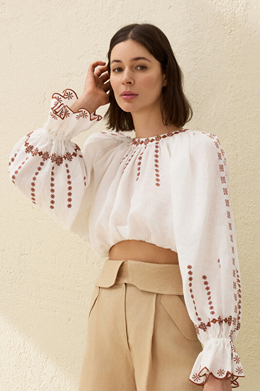 BRICK LONG SLEEVE BLOUSE