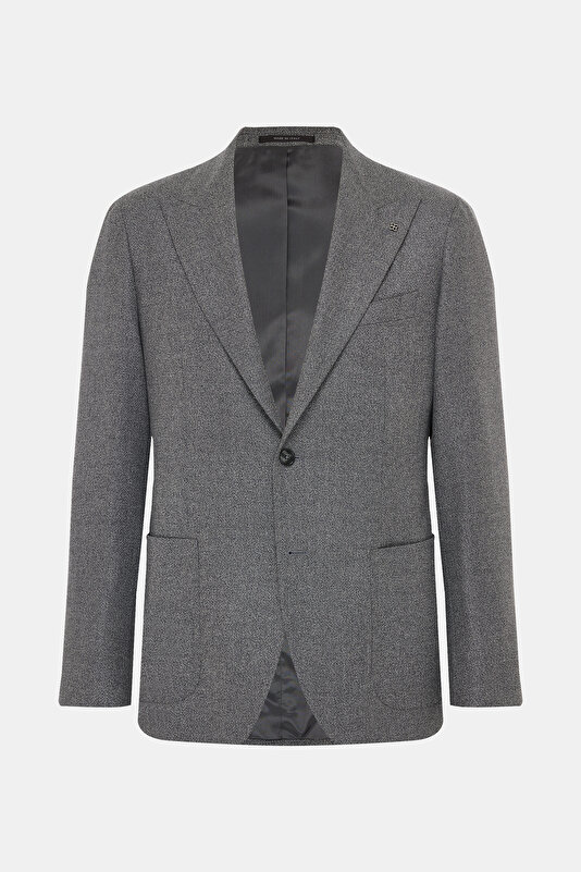 GREY SURPLICE NECKLINE (CROSS-OVER NECKLINE) JACKET