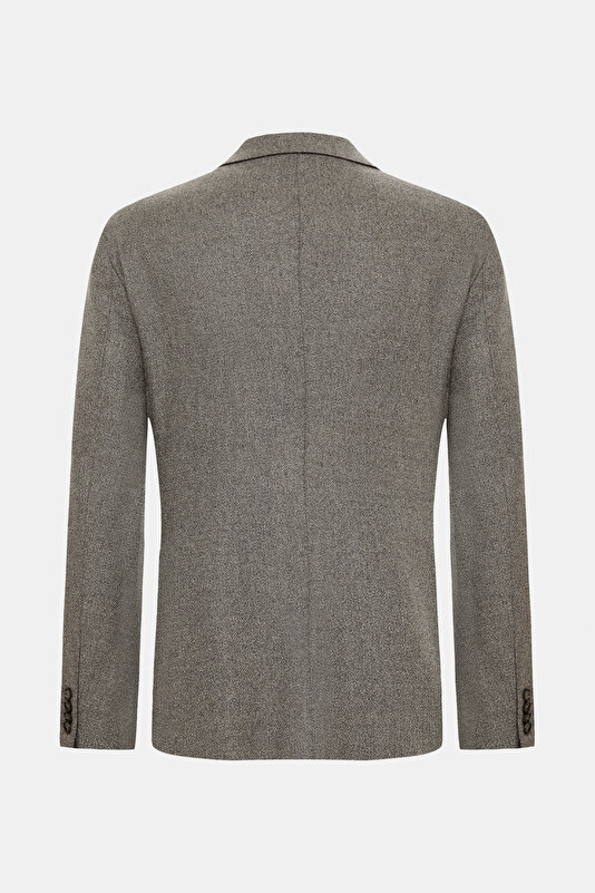 GREY SURPLICE NECKLINE (CROSS-OVER NECKLINE) JACKET 2