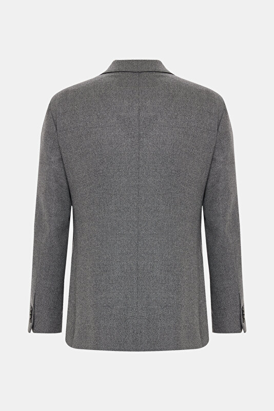 GREY SURPLICE NECKLINE (CROSS-OVER NECKLINE) JACKET 2