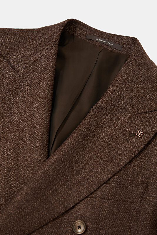 BROWN SURPLICE NECKLINE (CROSS-OVER NECKLINE) JACKET 3
