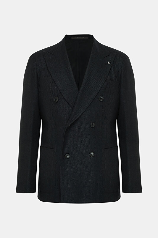 BLACK SURPLICE NECKLINE (CROSS-OVER NECKLINE) JACKET