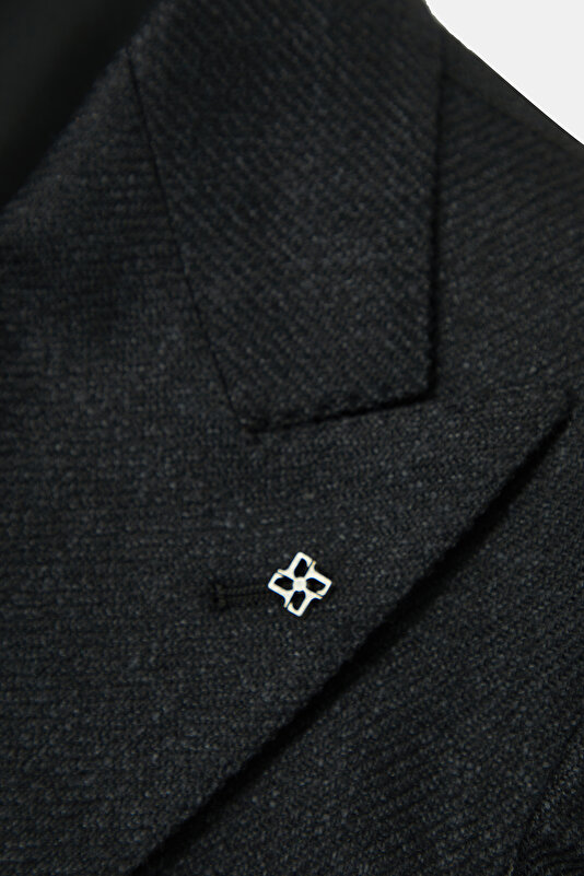 BLACK SURPLICE NECKLINE (CROSS-OVER NECKLINE) JACKET 4