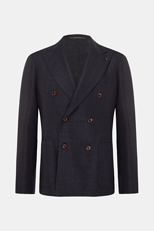 NAVY BLUE SURPLICE NECKLINE (CROSS-OVER NECKLINE) JACKET