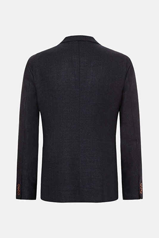 NAVY BLUE SURPLICE NECKLINE (CROSS-OVER NECKLINE) JACKET 2