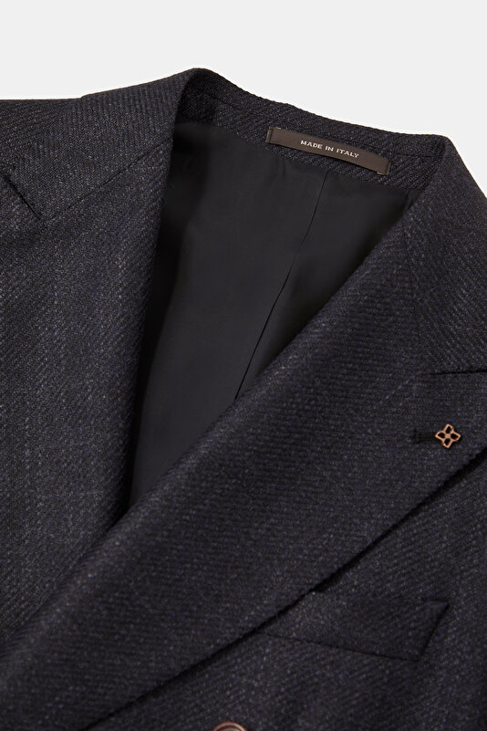 NAVY BLUE SURPLICE NECKLINE (CROSS-OVER NECKLINE) JACKET 3