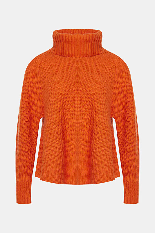 ORANGE UPRIGHT COLLAR TRICOT