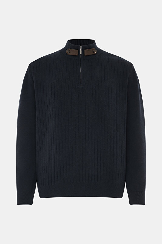 NAVY BLUE 1/2 TURTLENECK TRICOT