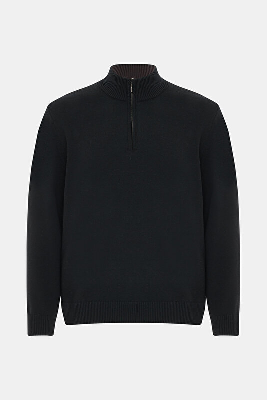 BLACK 1/2 TURTLENECK TRICOT