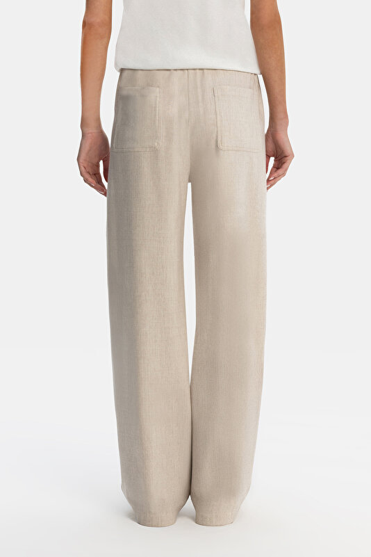 BEIGE STRAIGHT CUT TROUSERS 3