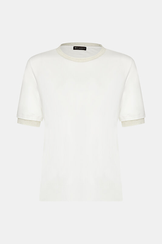 ECRU BASIC / ROUND NECKLINE SHORT SLEEVE TSHIRT 4