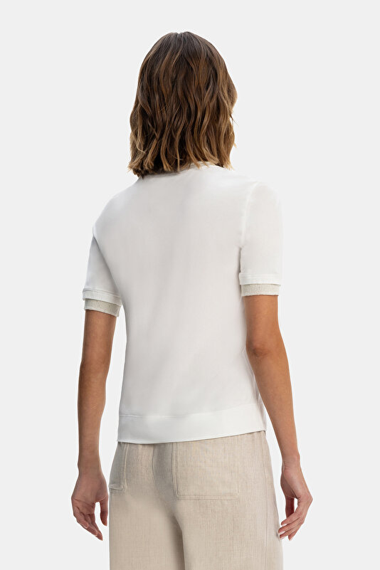 ECRU BASIC / ROUND NECKLINE SHORT SLEEVE TSHIRT 2
