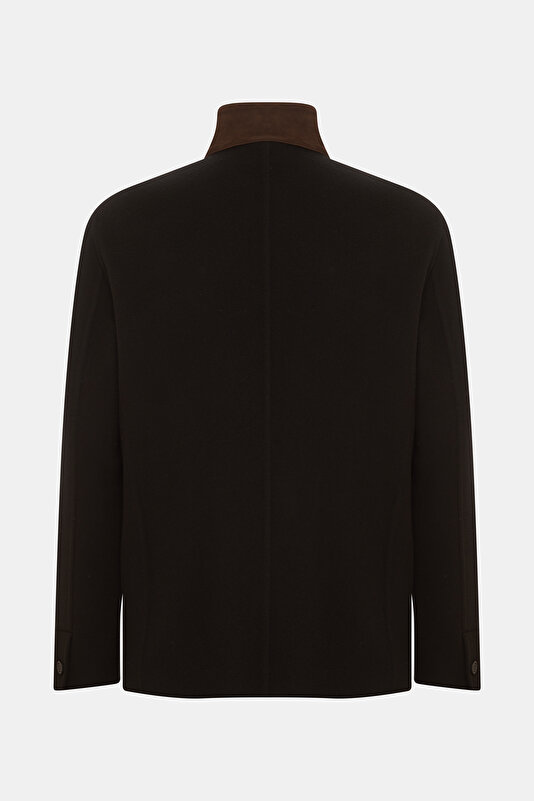 BLACK UPRIGHT COLLAR JACKET 2
