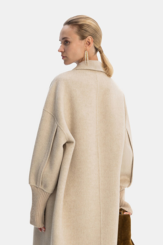 BEIGE WOOL/CASHMERE REEFER JACKET 2