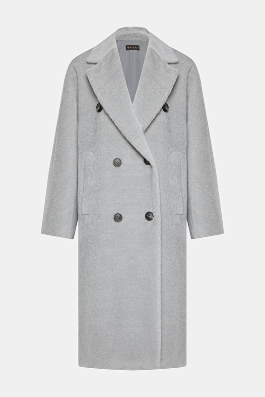 LIGHT GREY ALPACA WOOL OVERCOAT