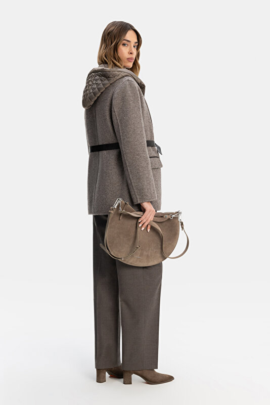 BROWN WOOL REEFER JACKET 4