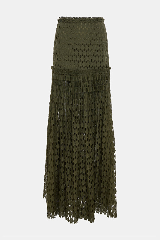 DARK GREEN LACY SKIRT