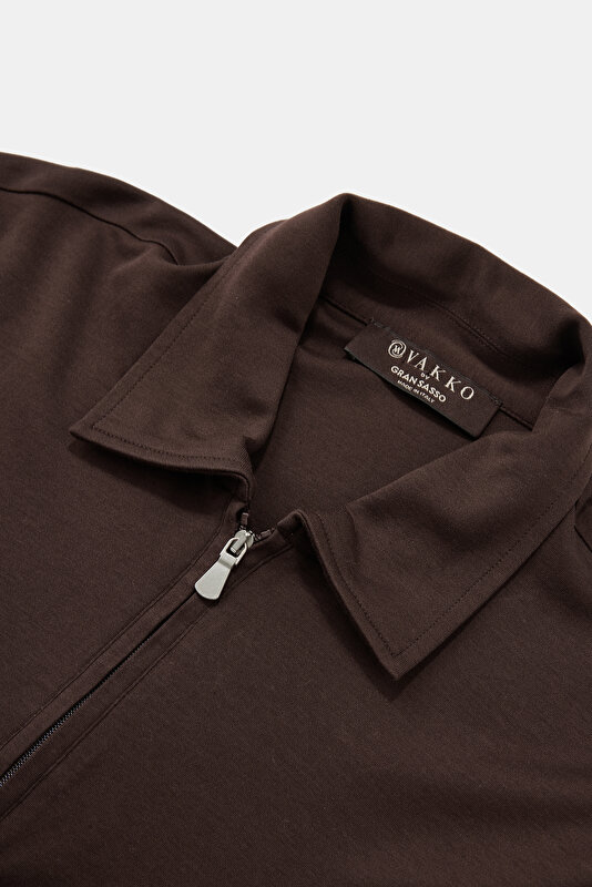 FERMUARLI POLO YAKA UZUN KOL T-SHIRT 3