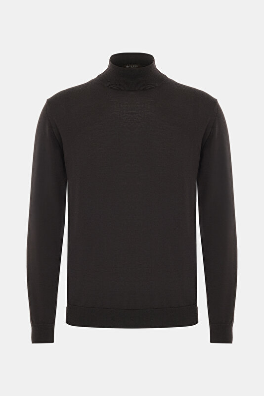 DARK BROWN 1/2 TURTLENECK TRICOT