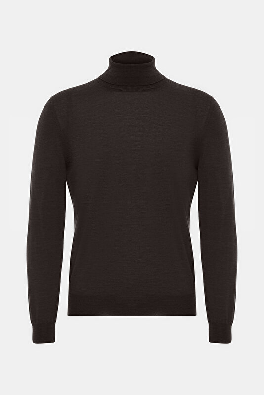 DARK BROWN TURTLENECK TRICOT