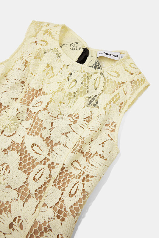 YELLOW LACY MIDI DRESS 3