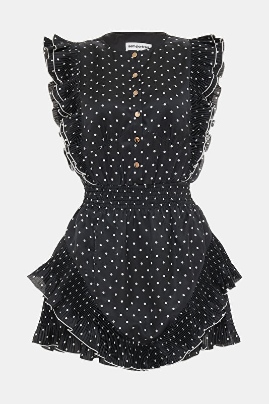 WHİTE POLKA-DOT MİNİ DRESS
