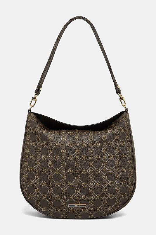 BEIGE MONOGRAM LEATHER BAG