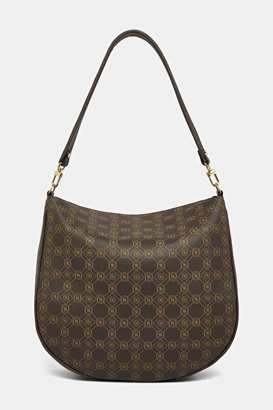BEIGE MONOGRAM LEATHER BAG 3