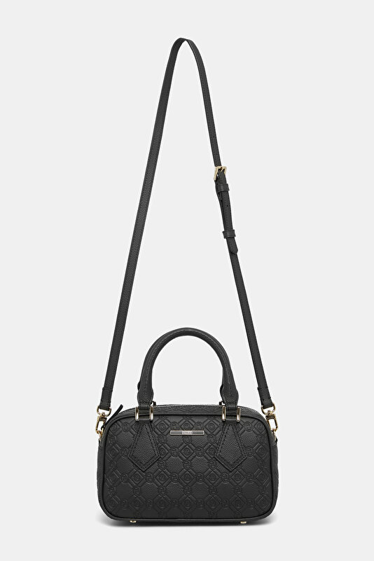 BLACK MONOGRAM LEATHER BAG 2