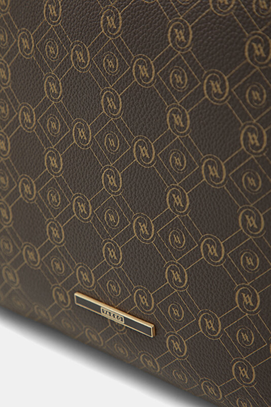 KAHVE MONOGRAM DERİ ÇANTA 4