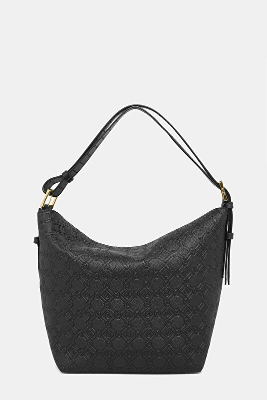 BLACK MONOGRAM LEATHER BAG 3