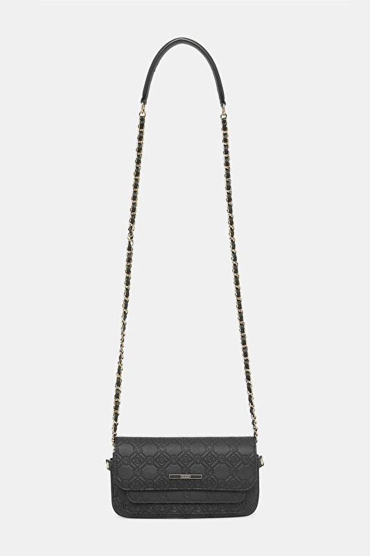 BLACK MONOGRAM LEATHER BAG 2